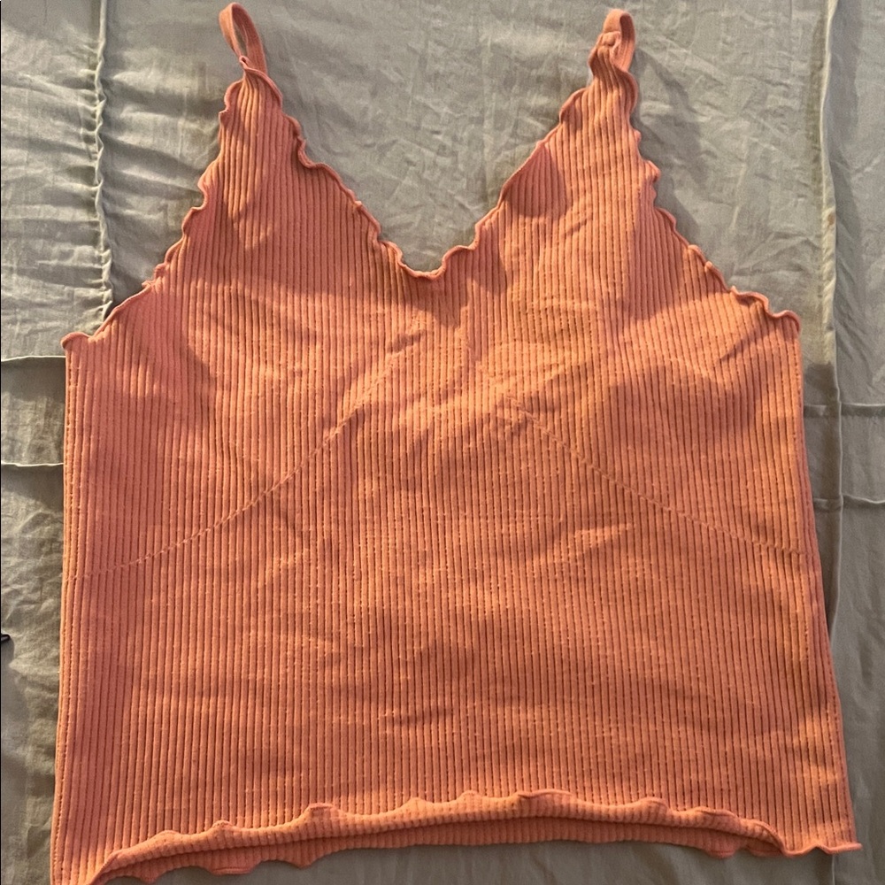 Active Basic Women's Ribbed Peach Tank Top, M/L